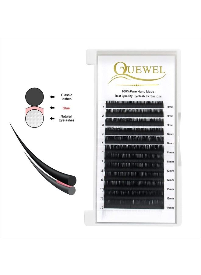 QUEWEL Eyelash Extension Supplies 0.05 D Curl Mix-8-14mm Classic Individual Lash Extensions|Optinal 0.03/0.05/0.07/0.10/0.15/0.20 C/D Single 8-25mm Mix 8-14mm 15-20mm 20-25mm|(0.05 D MIX-8-14mm) - Image 3