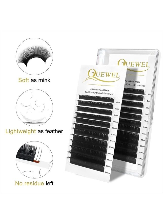 QUEWEL Eyelash Extension Supplies 0.05 D Curl Mix-8-14mm Classic Individual Lash Extensions|Optinal 0.03/0.05/0.07/0.10/0.15/0.20 C/D Single 8-25mm Mix 8-14mm 15-20mm 20-25mm|(0.05 D MIX-8-14mm) - Image 4