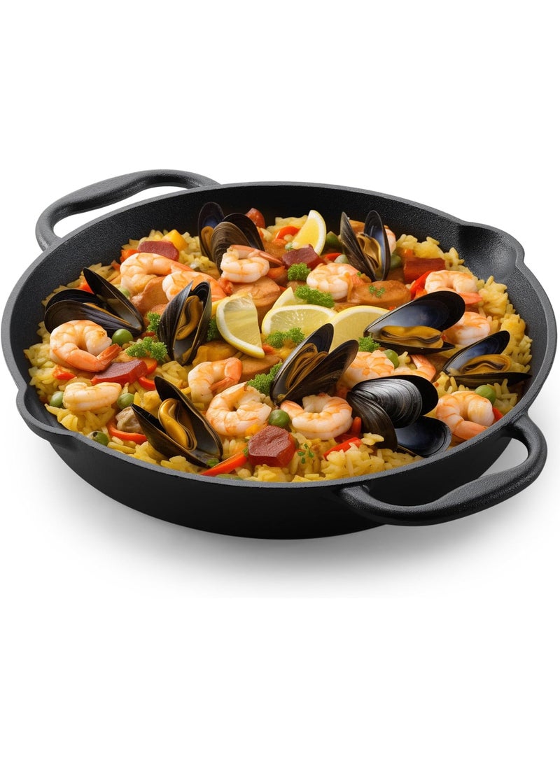 Navaris Navaris Cast Iron Skillet Pan  Oven Safe 2 Handle Frying Skillets  Pre Seasoned Pans for Stove or BBQ Cooking  12 Inch  30cm  - Image 1