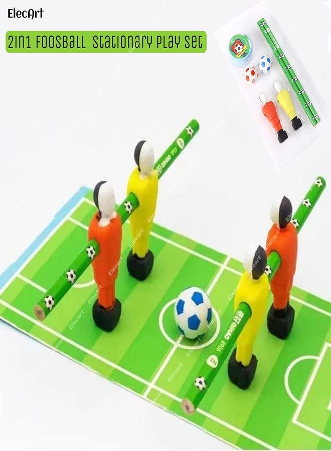Elecart Stationary Kit - Foosball Theme Stationary Set for Kids, Pencil, Sharpener, Eraser Set for Kids, Boys and Girls, Best Birthday Gift Stationary (Set of 1) - Image 2