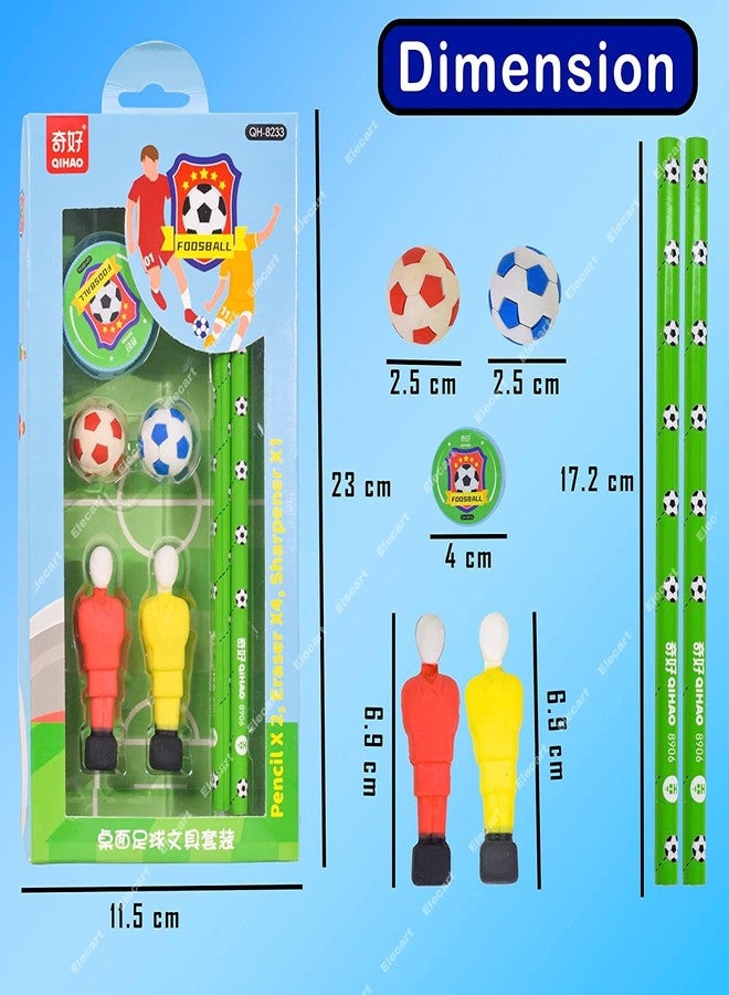 Elecart Stationary Kit - Foosball Theme Stationary Set for Kids, Pencil, Sharpener, Eraser Set for Kids, Boys and Girls, Best Birthday Gift Stationary (Set of 1) - Image 3