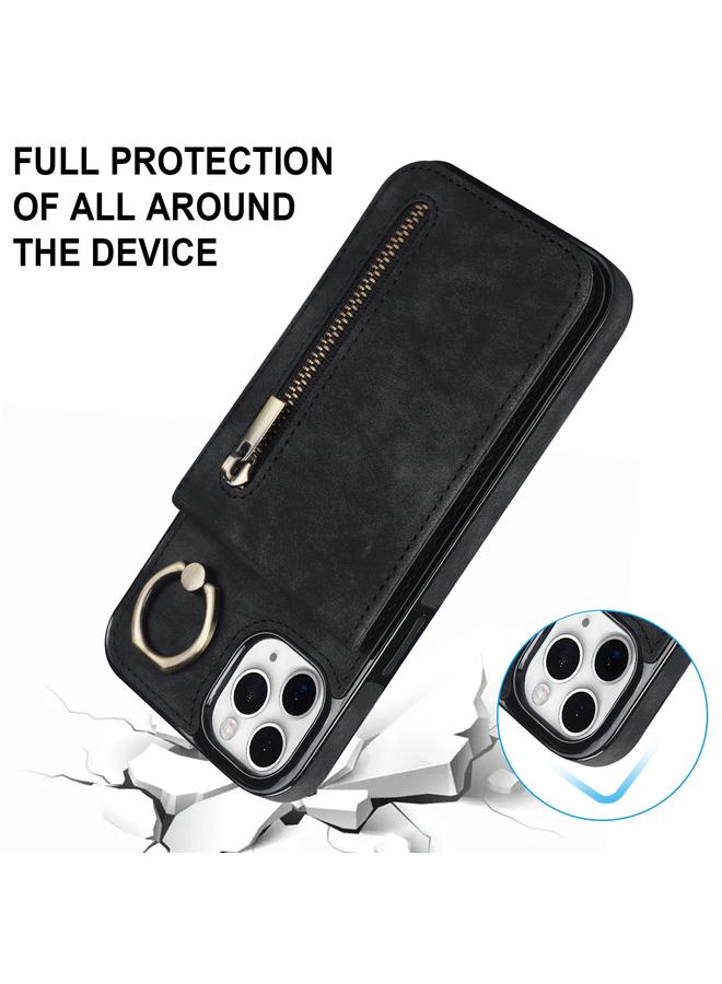 Zaboon Case For iPhone 11 Pro Retro Ring and Zipper RFID Card Slot Phone Case - Image 4
