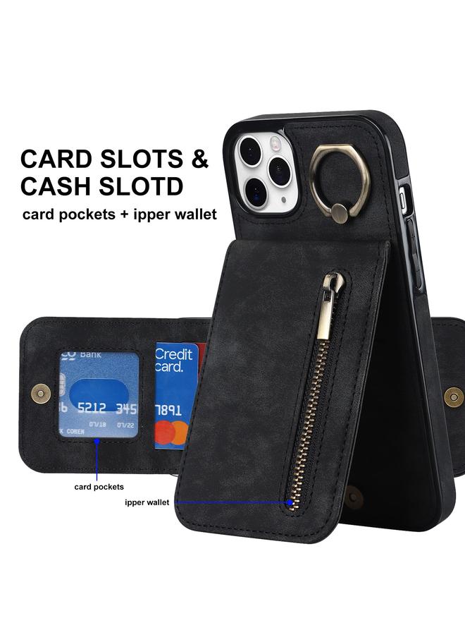 Zaboon Case For iPhone 11 Pro Retro Ring and Zipper RFID Card Slot Phone Case - Image 3