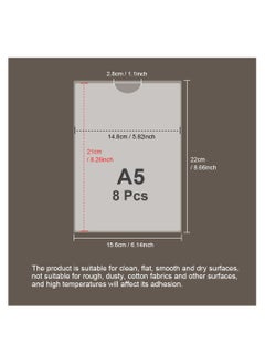 Excefore Self-Adhesive Pocket, 8 pcs Card Plastic Pocket Holder, for Labelling and Identifying Boxes, Folders, and Documents (Inner Size:14.8 * 21cm)  - Image 2