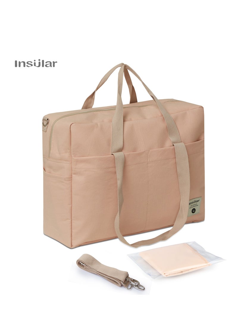 insular Cotton Canvas Large Capacity Portable One Shoulder Crossbody Mommy Bag  - Image 1
