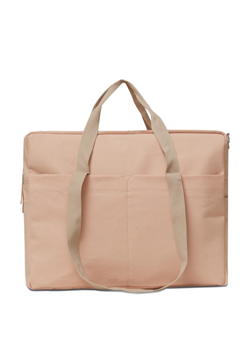 insular Cotton Canvas Large Capacity Portable One Shoulder Crossbody Mommy Bag  - Image 3