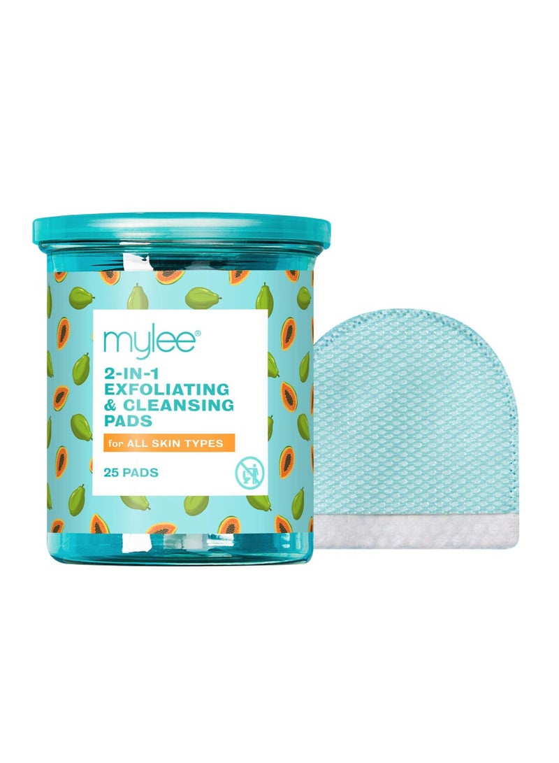 mylee 2 in 1 Exfoliating and Cleansing Pads Ideal for Travelling Make Up Pads Vegan and Cruelty Free  25 pads In Jar - Image 1