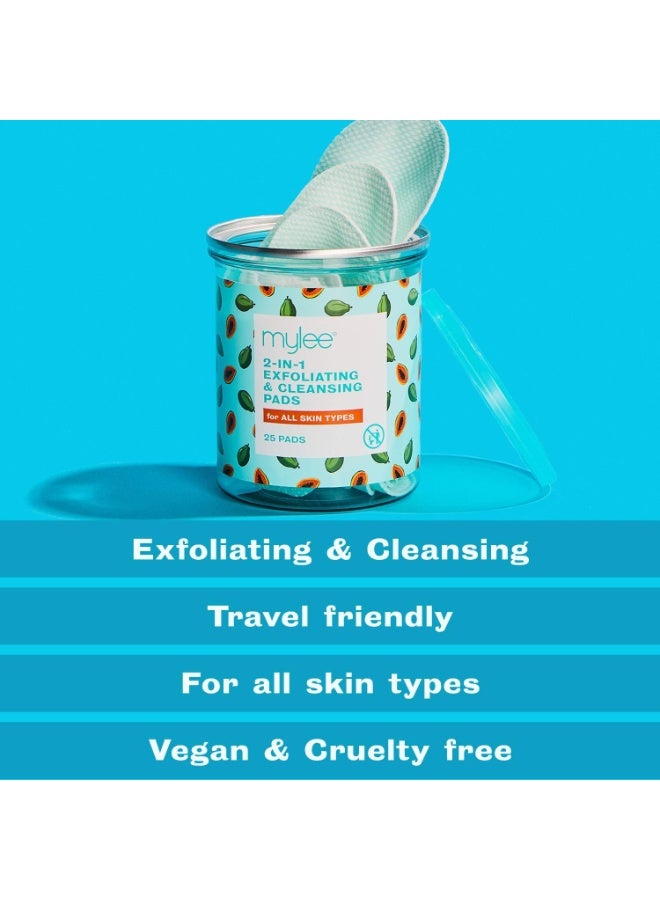 mylee 2 in 1 Exfoliating and Cleansing Pads Ideal for Travelling Make Up Pads Vegan and Cruelty Free  25 pads In Jar - Image 2