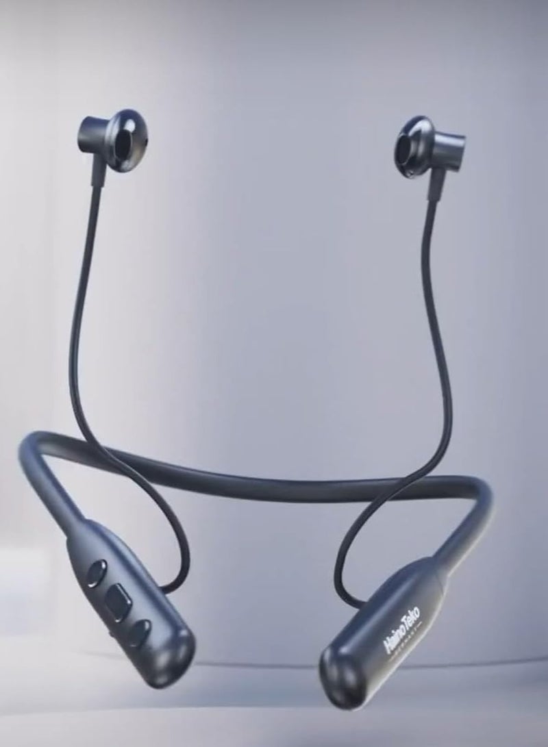ELTRAZONE HN40 Neckband Wireless Earphones - High Bass Sound Quality with Super Clear Mic - Black - Image 3