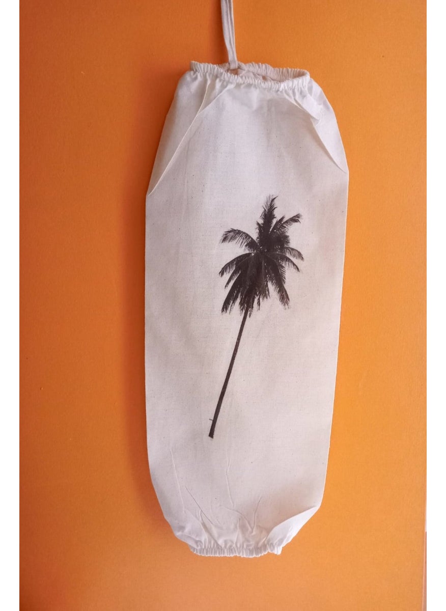 Palm Tree Printed Double Elastic Natural Linen Bag Holder - Kitchen Organizer - pzsku/ZF009529B014B94BF3A4AZ/45/_/1725895529/f3012e70-b458-4c2f-80db-9e84bca00e9d