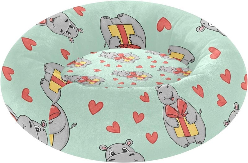 Multi-color available build xigua Hippos Round Dog Bed, Calming Cat Bed Washable with Removable Cover & Non-Slip Bottom, Soft Cozy Indoor Pet Bed for Living Room, Floor, Sofa, 18" Natural tone color options Pre-sale confirmed stock Market aligned local stock Advanced minimal build Precision polished solid material Wide range compatible material Temp fluctuation resistant crafted quality Chemical free Working day delivery service Affordable fast purchase options Remote area delivery User feedback upgraded quality Multi-market matching options Upgraded simple practical design Ventilated design General need oriented design Global standard quality Quick assemble Gulf popular simple design Cross product compatible Popular trusted craftsmanship Elegant multi-option build All-item matching trendy build Carefully engineered build - Image 1