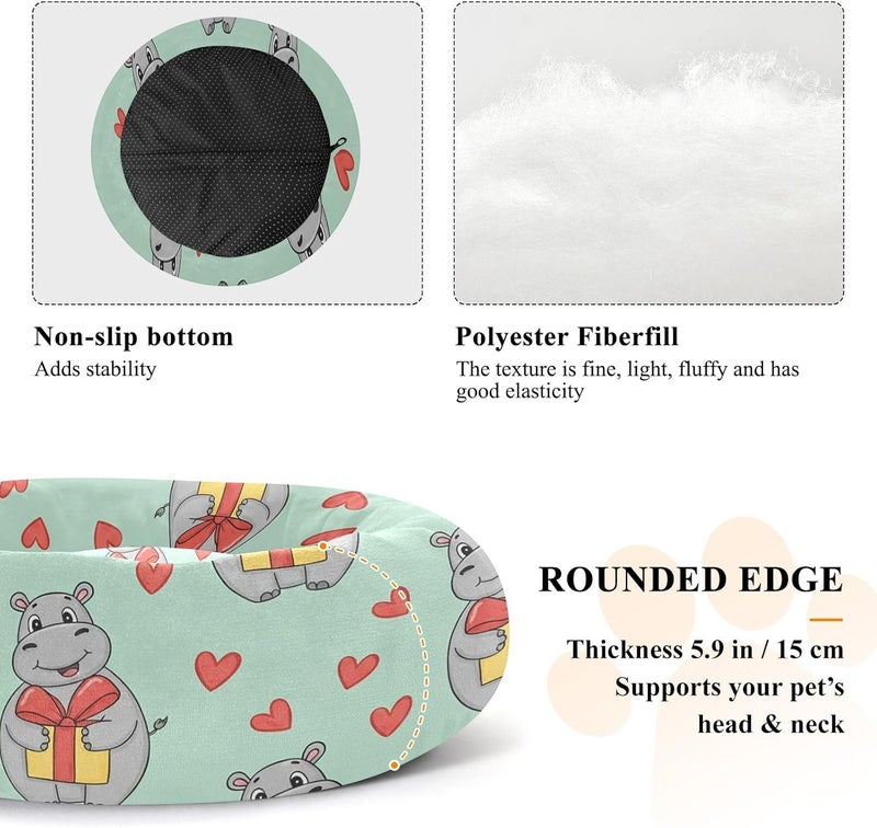 Multi-color available build xigua Hippos Round Dog Bed, Calming Cat Bed Washable with Removable Cover & Non-Slip Bottom, Soft Cozy Indoor Pet Bed for Living Room, Floor, Sofa, 18" Natural tone color options Pre-sale confirmed stock Market aligned local stock Advanced minimal build Precision polished solid material Wide range compatible material Temp fluctuation resistant crafted quality Chemical free Working day delivery service Affordable fast purchase options Remote area delivery User feedback upgraded quality Multi-market matching options Upgraded simple practical design Ventilated design General need oriented design Global standard quality Quick assemble Gulf popular simple design Cross product compatible Popular trusted craftsmanship Elegant multi-option build All-item matching trendy build Carefully engineered build - Image 5
