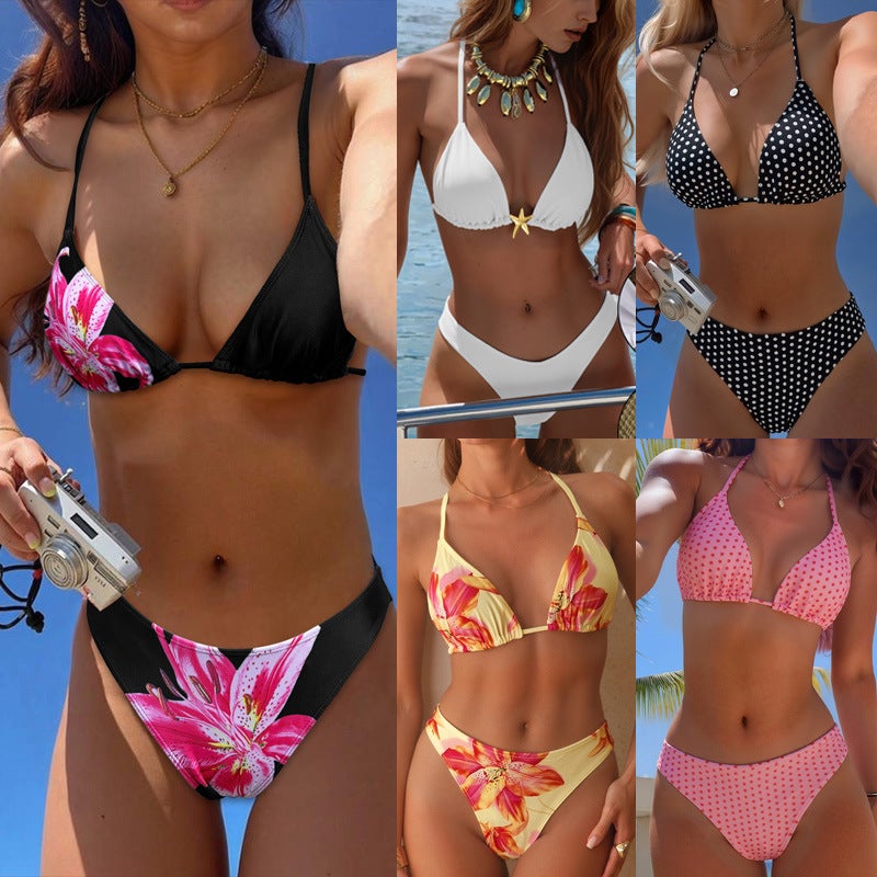 2026 New Fashion and Style Sexy Strappy Bikini Leopard Print Two-Piece Split Swimsuit Set - Image 2