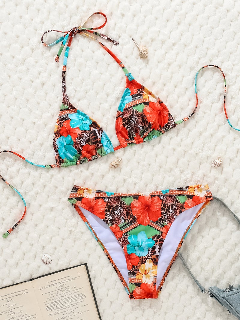 2026 New Fashion and Style Sexy Strappy Bikini Leopard Print Two-Piece Split Swimsuit Set - Image 1