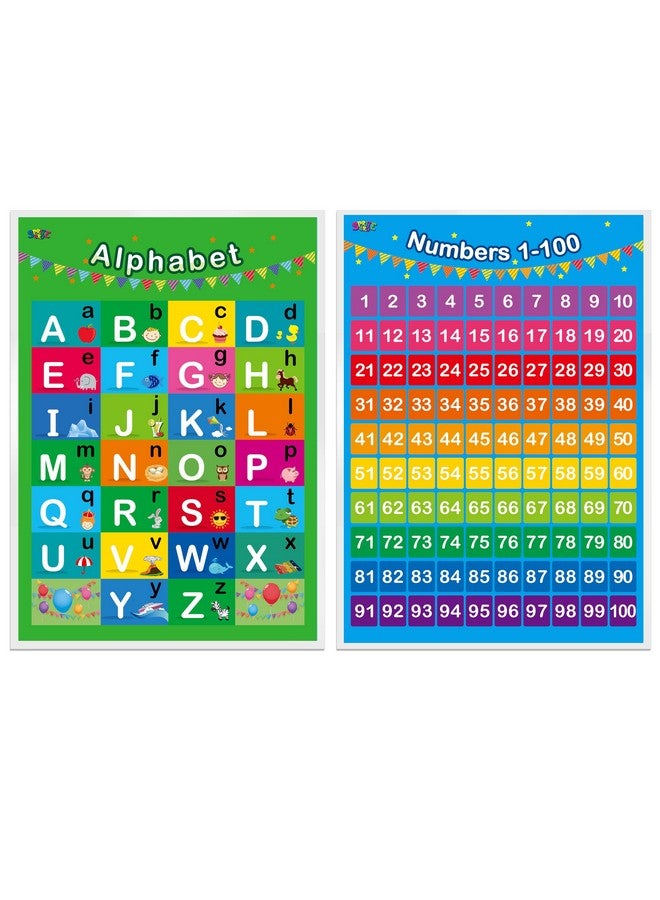 SpriteGru Alphabet, Numbers 1-100,2 LAMINATED Educational Posters for Toddlers - Image 1