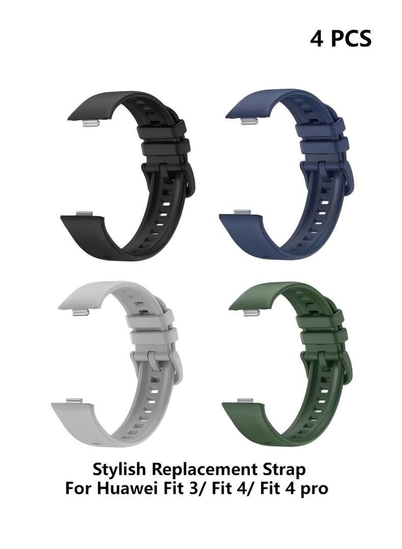 HW Soft Silicone Watch Straps, Suitable For Huawei Fit 3/ Fit 4/ Fit 4 pro , Waterproof, Breathable and Adjustable Sports Watch Straps - Image 1