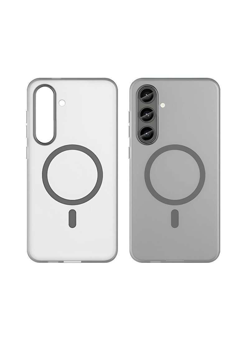 سامسونج جالاكسي A56 5G 2025 / سامسونج جالاكسي A36 5G 2025 سلسلة سيندي هايبرد شفاف Magsafe مع شحن مغناطيسي شفاه كاميرا مرتفعة غطاء جراب أنيق المظهر - رمادي