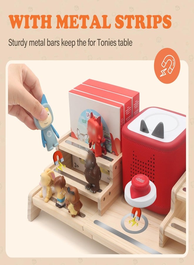 Taladad Shelf Compatible with Tonie Box 2/1 Storage, Holds 30+ Tonies Figures & Tonie Play, Magnetic Figures Display Stand Organizer & Listening Station for Kids Room - Image 2