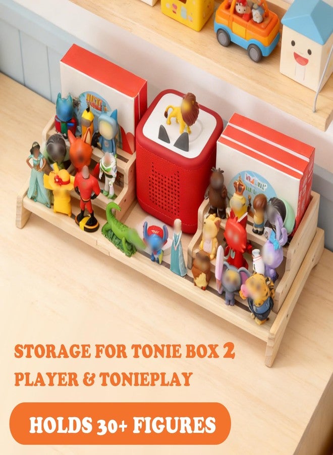 Taladad Shelf Compatible with Tonie Box 2/1 Storage, Holds 30+ Tonies Figures & Tonie Play, Magnetic Figures Display Stand Organizer & Listening Station for Kids Room - Image 3