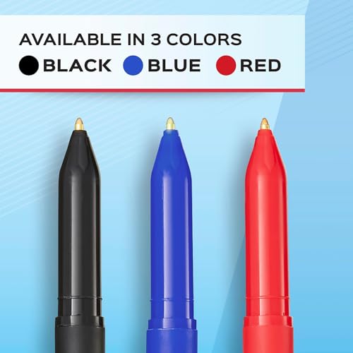 Paper Mate قلم حبر جاف بيبر ميت 3331131، نقطة متوسطة، حبر أسود/برميل أسود - Image 3