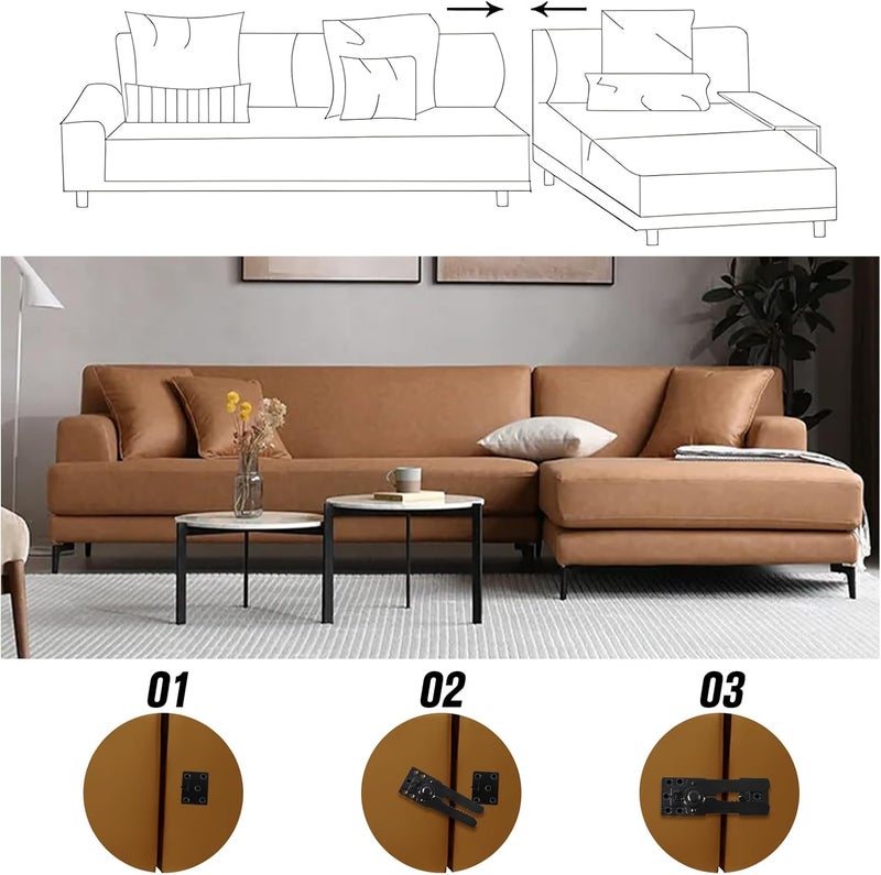 HOWDIA Black Sectional Connectors Couch Connectors with Screws Heavy-Duty Couch Connector for Sliding Sofas, Keep Your Sectional Sofa Together, Easy Installation 2 Pack - Image 4