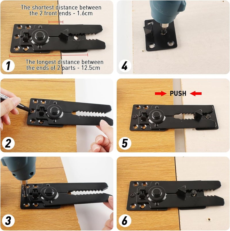 HOWDIA Black Sectional Connectors Couch Connectors with Screws Heavy-Duty Couch Connector for Sliding Sofas, Keep Your Sectional Sofa Together, Easy Installation 2 Pack - Image 5