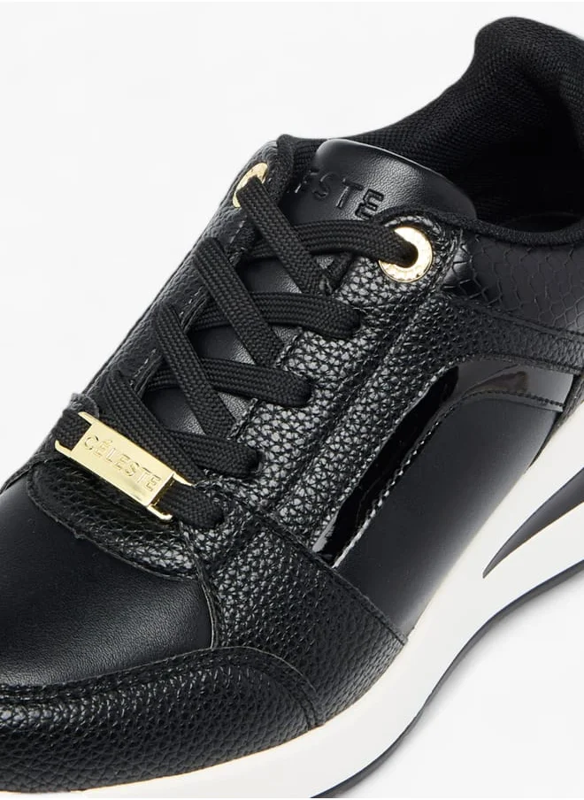 سيليست Womens Panelled Sneakers With Lace-Up Closure