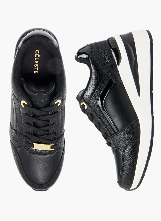 سيليست Womens Panelled Sneakers With Lace-Up Closure