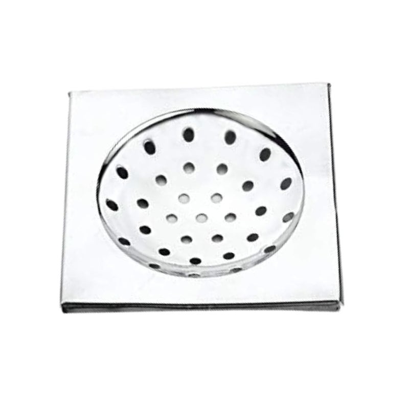 NEW WARE 6 x 6 Inch Square Stainless Steel Bathroom Floor Drain Chrome Finish Water Drain Grating Floor Trap - Image 1