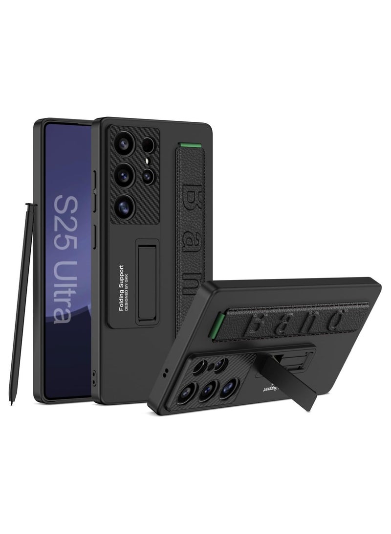 general Case Compatible with Samsung Galaxy S25 S25 Plus S25 Ultra Case with Elastic Wristband Hand Strap, Full Protective Anti-Drop Hard PC Cover with Kickstand Case for Galaxy S25 S25 Plus S25 Ultra - Image 1