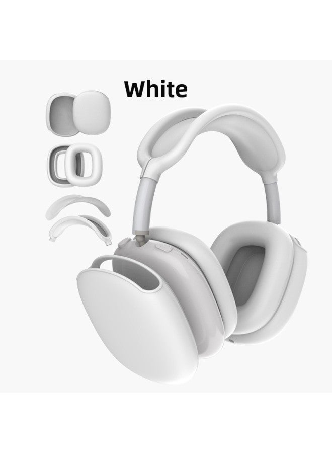 Suitable For Silicone Transparent Shell Apple AirPods Max Headset Shell Anti-collision Three-piece Set-Color:White Four-piece Set-Model:Airpodsmax Protective Sleeve - Image 1