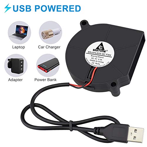 GDSTIME 5V USB Blower Fan 60mm, 60mm x 60mm x 15mm Brushless DC Cooling Blower Fan - Image 5