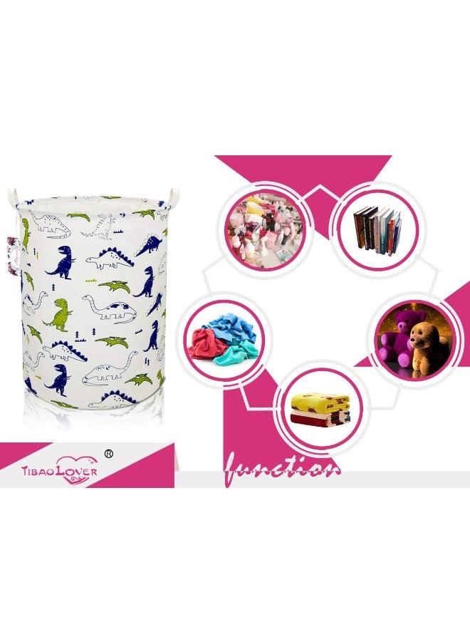 TIBAOLOVER Dinosaur Laundry Basket Baby Laundry Hamper Cute Kids Hamper Toy Storage Bin Handles for Boys and Girls Dinosaur Room Decor  - Image 5