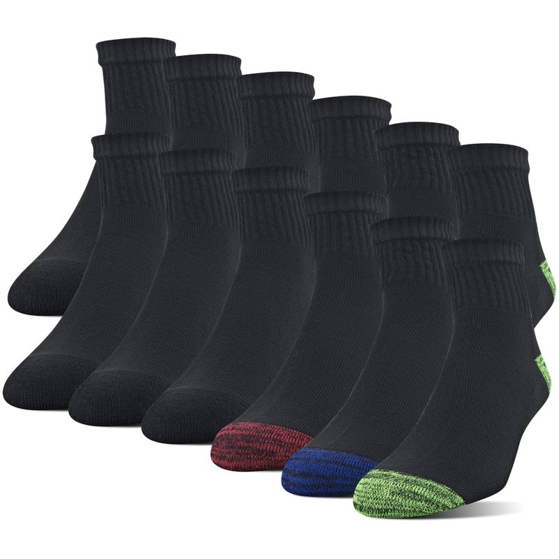 Gildan Men's Polyester Half Cushion Ankle Socks, 12-Pairs, Assorted, Shoe Size: 6-12 - Image 5