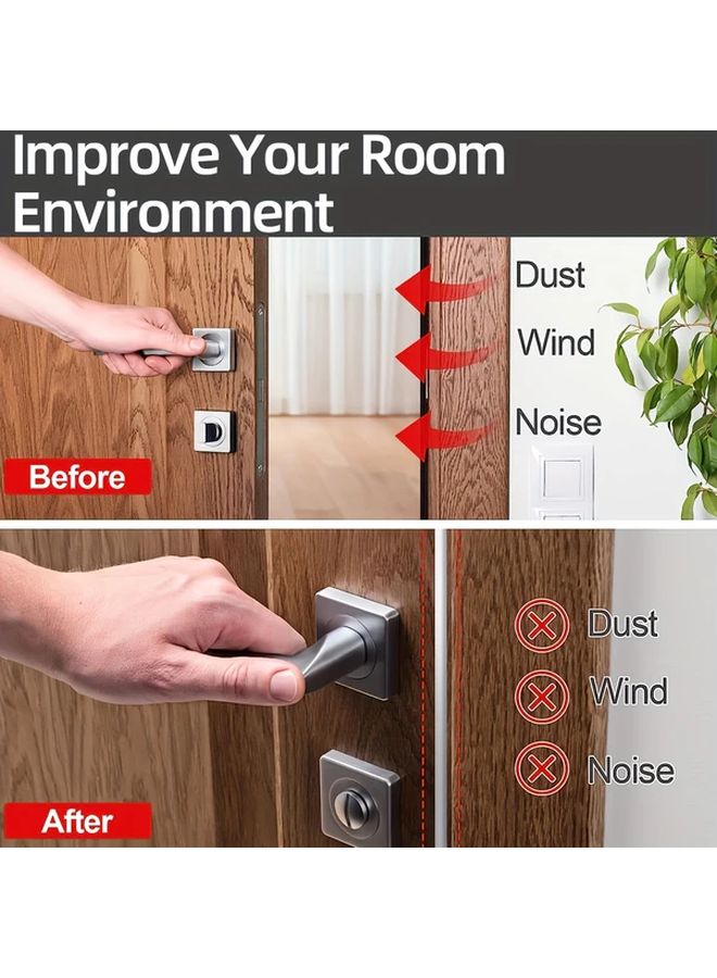 Black Self-Adhesive Rubber Door Seal Strip Weatherproof Soundproof 8m - Image 3