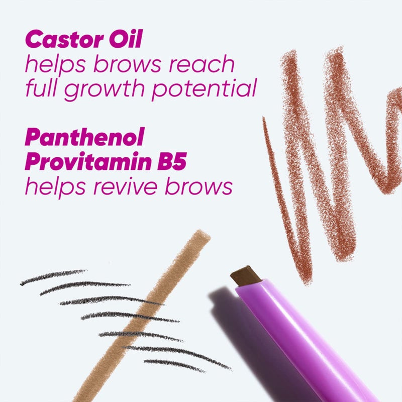 Kosas Brow Pop - Longwear Eyebrow Makeup, Dual-Sided Defining Pencil with Castor Oil for Soft, Natural Look of Real Hair - Dark Brown - Image 5