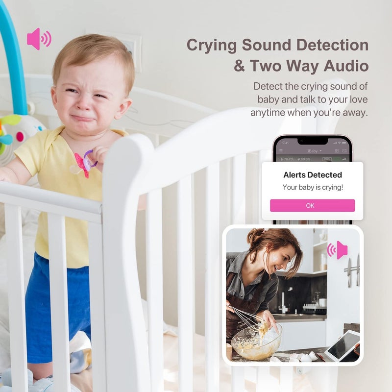 iBaby Smart Baby Breathing Monitor - with Camera and Audio, Tracking Baby's Breathing, Sleeping, Movement. i2 Wi-Fi Video Baby Monitor, Contactless, Work with Smartphone. - Image 5