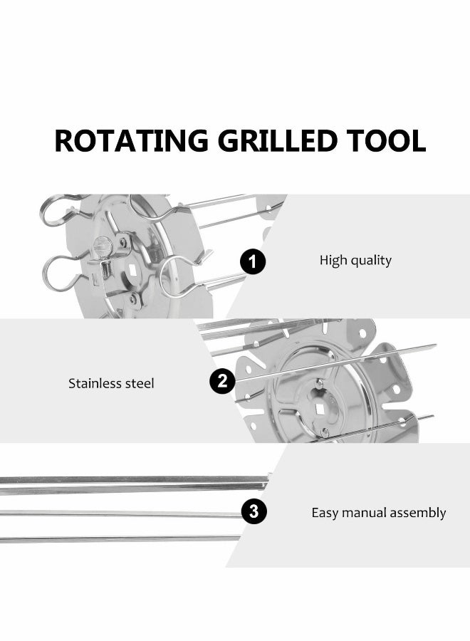 Grill Metal Roaster Rotisserie Skewers Needle Cage Oven - Image 3
