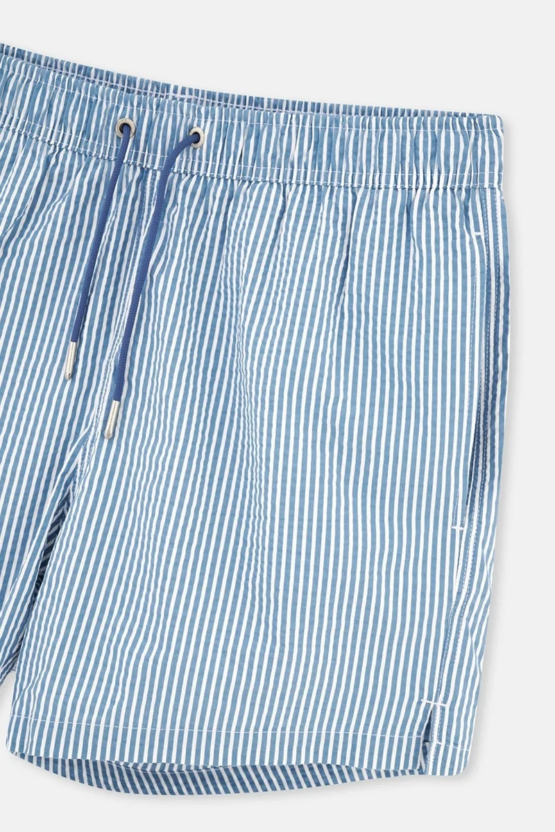 dagi White-Navy Short Striped Shorts