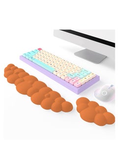 Keyboard Wrist Rest Set Cute Cloud Shape Wrist Rest Support for Mouse Keyboard Computer Elbow Pad Arm Rest Mouse Wrist Cushion, Ergonomic Design for Typing Comfortably (Keyboard not Included)