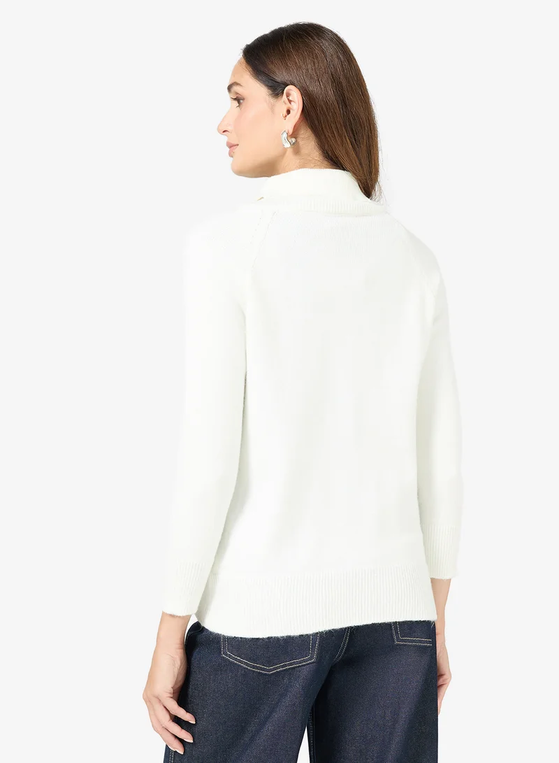 ELLA High Neck Button Down Cardigan