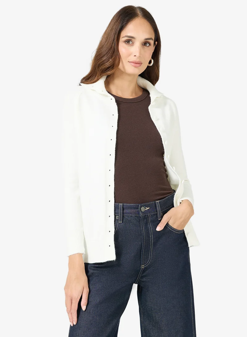 ELLA High Neck Button Down Cardigan