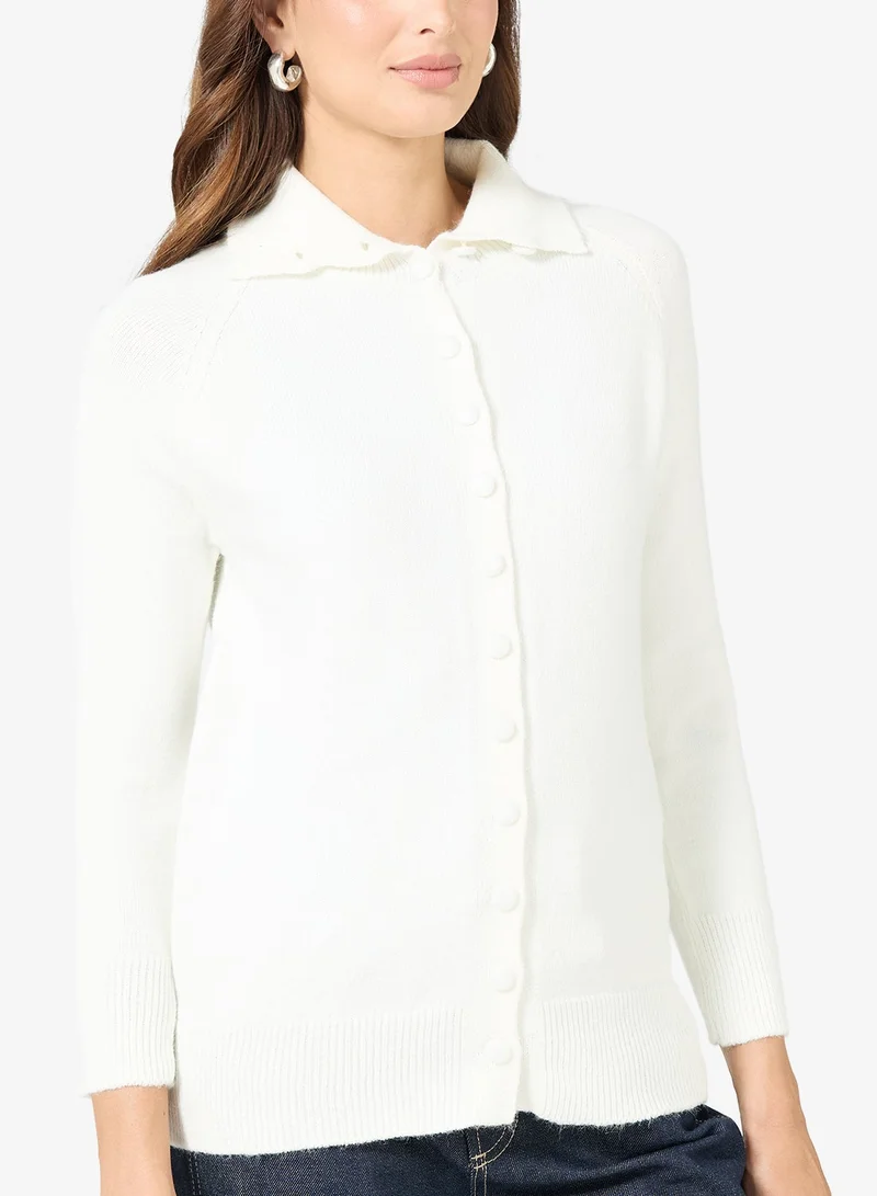 ELLA High Neck Button Down Cardigan