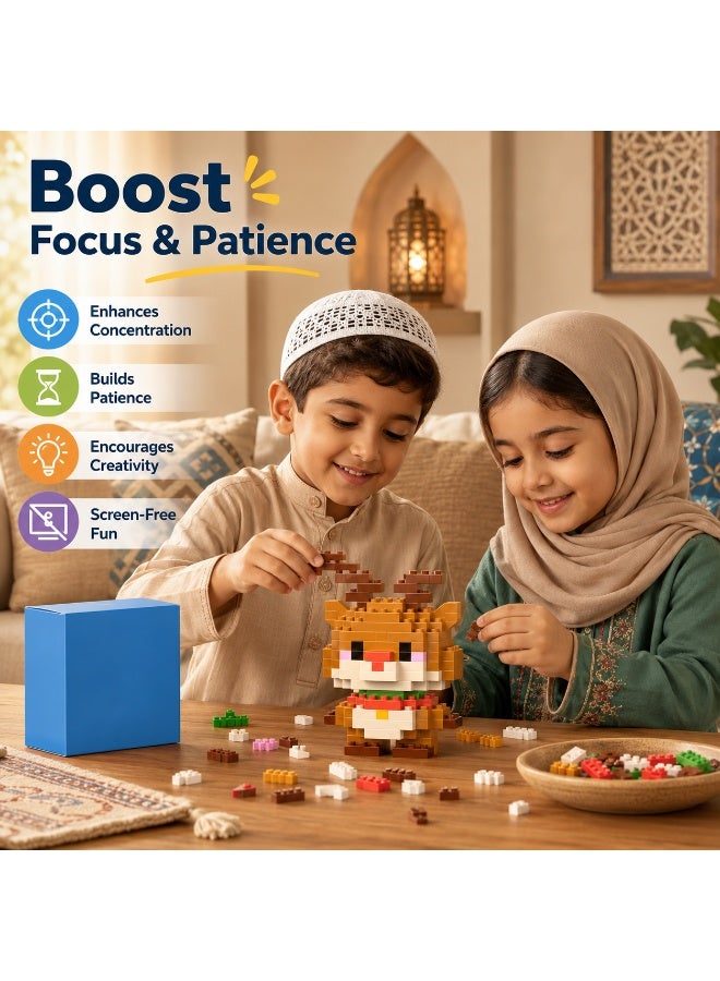 1 Set 128 Pcs Deer Shaped Micro Building Blocks, DIY Educational Assembly Toy With Fixed Dimensions, For Hands-on Ability Training Of Children Aged 6 And Above - Image 3