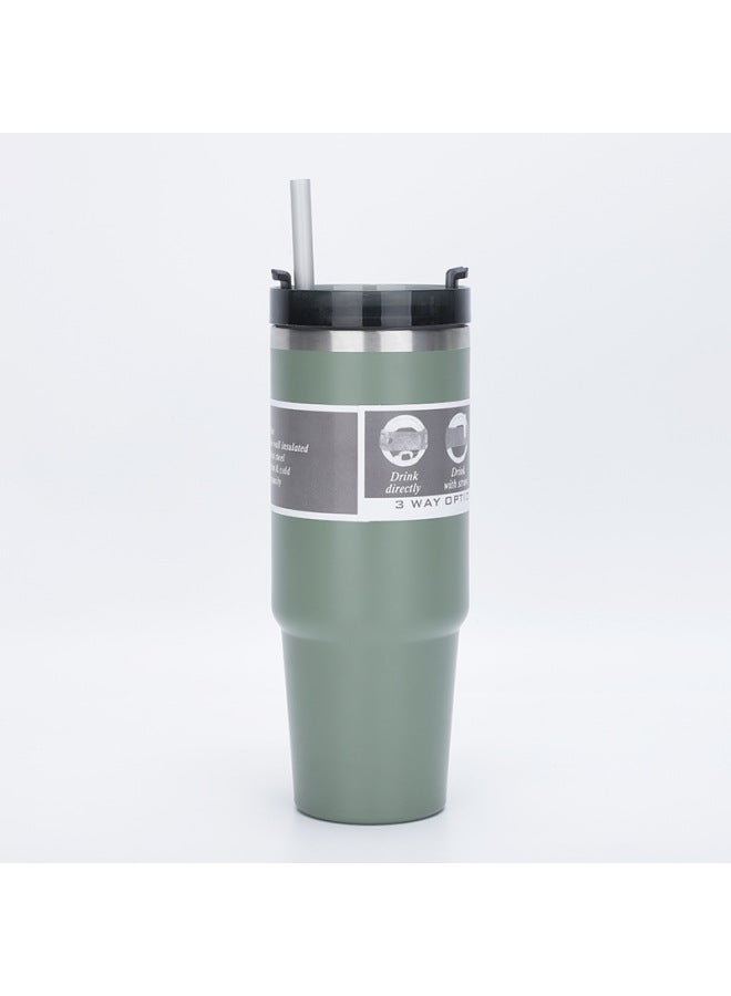 30oz Spray Paint Sipper Cup 304 Stainless Steel Thermos Cup Big Cup Cold Ice Cup Car Coffee Cup