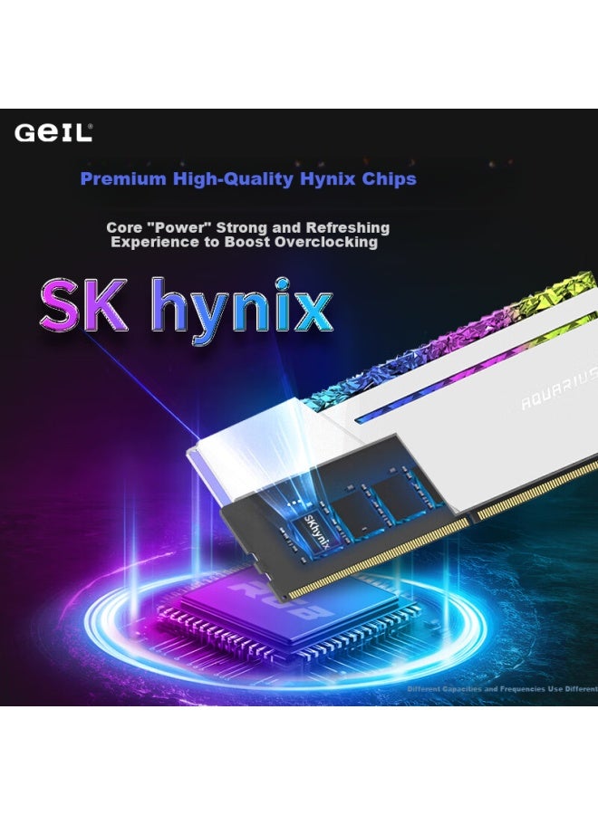 Geil Jinbang 32gb Ddr5 6400 Desktop Ram Hynix A-die Rgb Light Bar Series Metal Gray C32 - Image 2