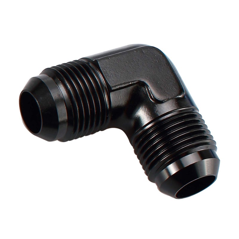 AC PERFORMANCE 3 AN Male to Male Flare 90 Degree Union Coupler Fitting Adapter Aluminum Black