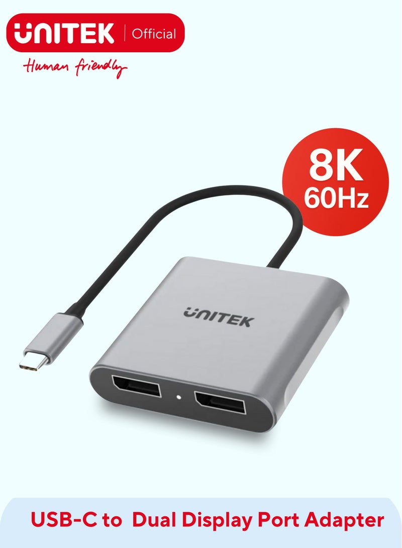 UNITEK محول USB-C إلى Dual DisplayPort حتى 8K - Image 1