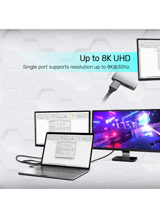 UNITEK محول USB-C إلى Dual DisplayPort حتى 8K - Image 3