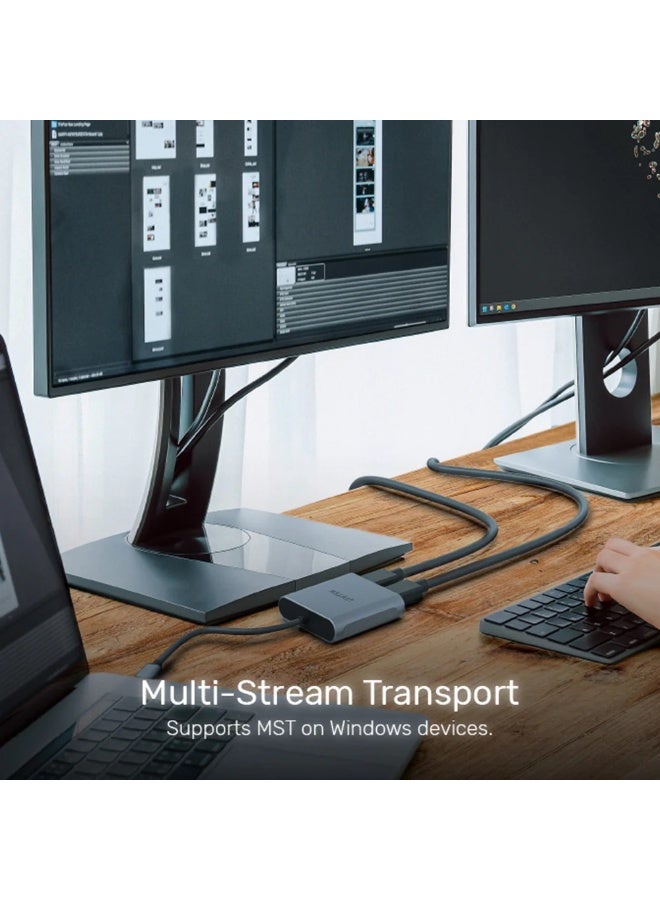 UNITEK محول USB-C إلى Dual DisplayPort حتى 8K - Image 2
